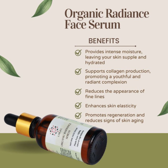 Organic Radiance Face Serum with Rosehip Seed Oil, Carrot Seed oil for Pigmentation | Anti-Aging Face Serum For Men & Women with Vit-A, C & E to Remove Blemishes, Acne Marks & Fine Lines | 30 ml