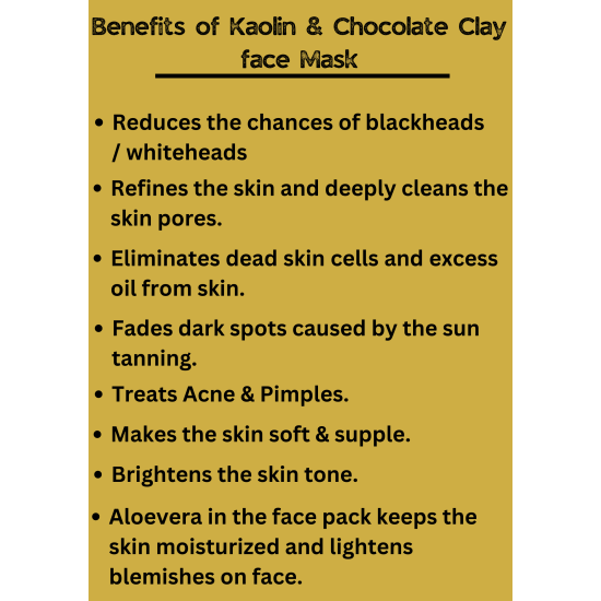  Kaolin Clay Mask with Chocolate & Lemon Peel  for Radiant Skin